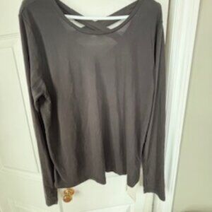 Halara Backless Crisscross Cut Out Thumb Hole Yoga Sports Top - Size L, Black